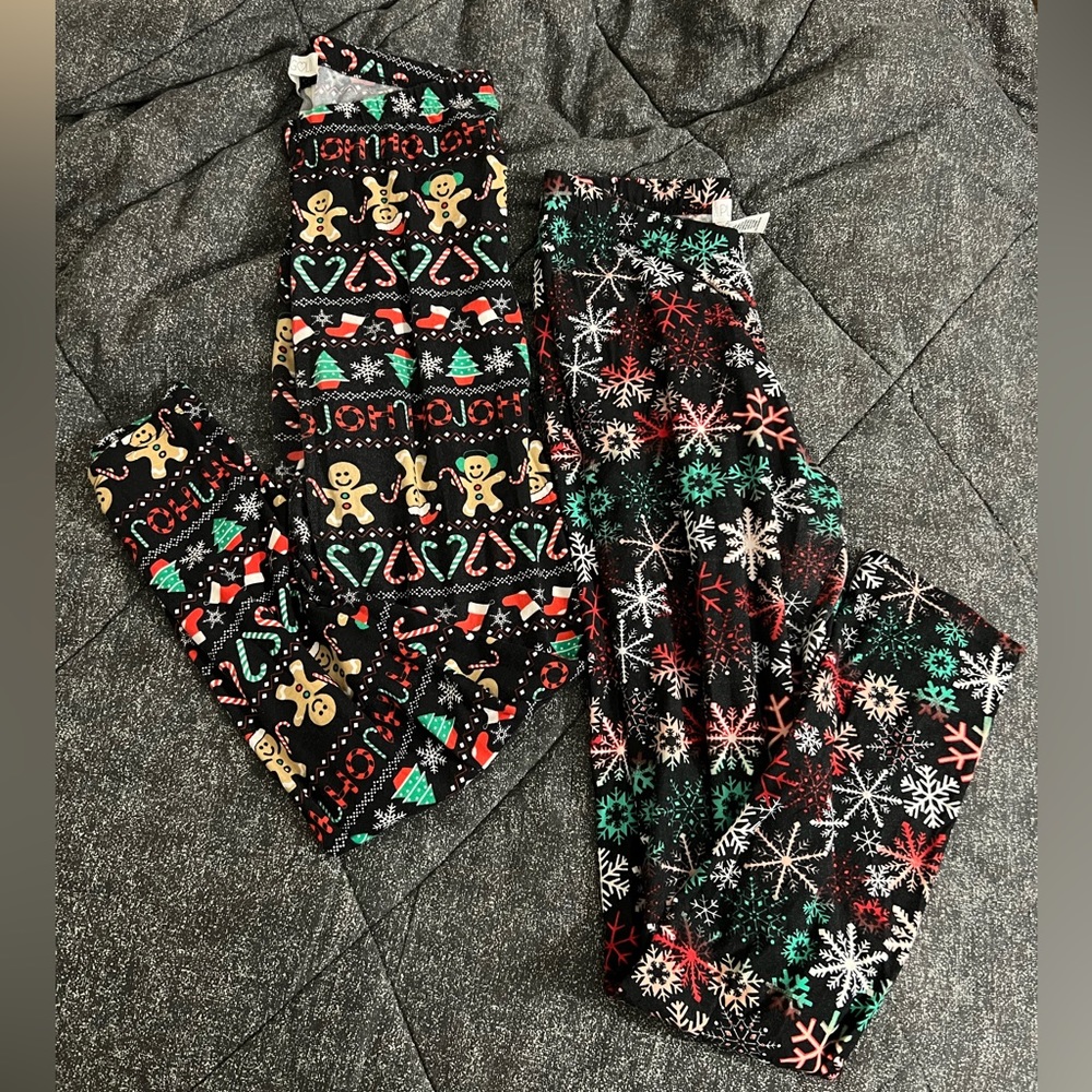 2 planet gold holiday leggings